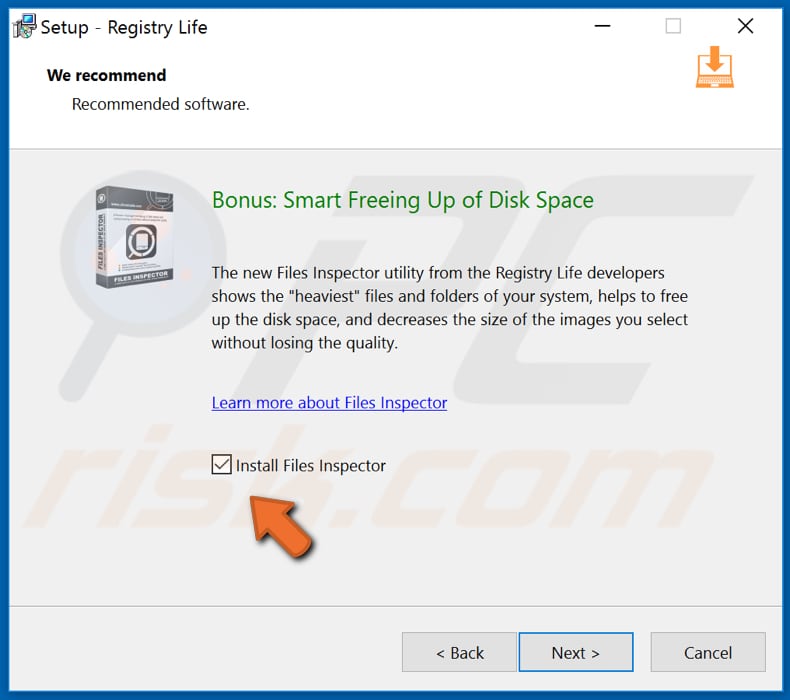 registry life installer promoting files inspector