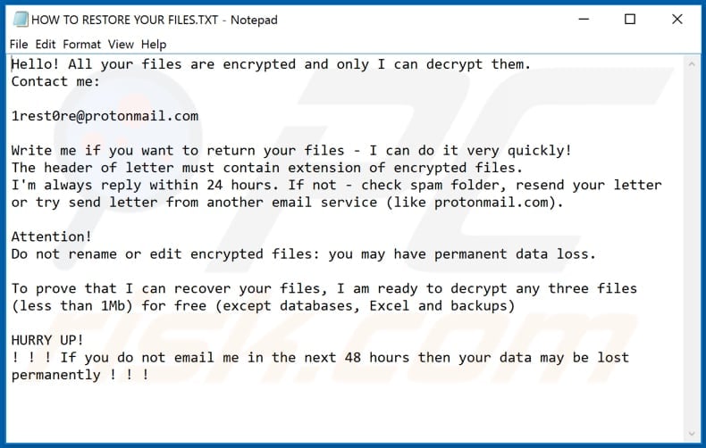 Sdkkxbh decrypt instructions (HOW TO RESTORE YOUR FILES.TXT)