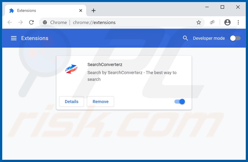 Removing feed.searchconverterz.com related Google Chrome extensions