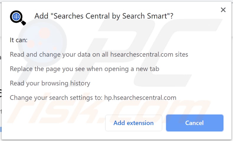 searches central asks for a permission to be installed