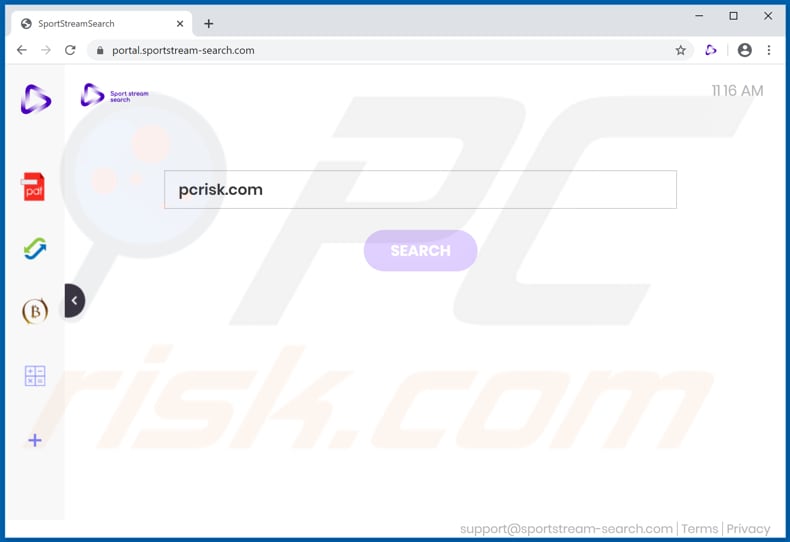 sportstream-search.com browser hijacker