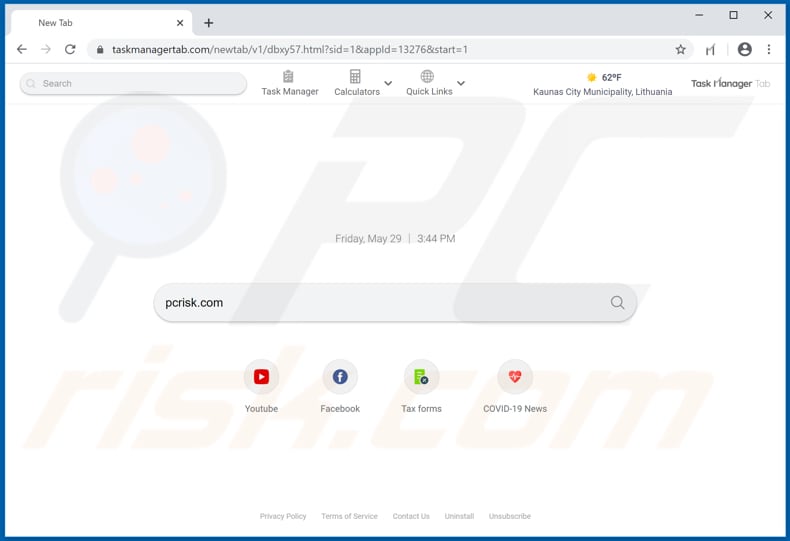 taskmanagertab.com browser hijacker