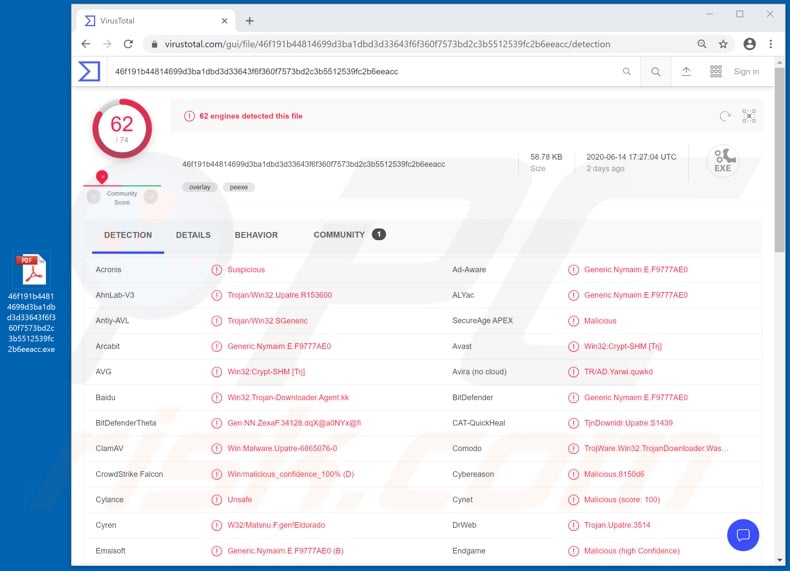 TROJ_UPATRE.YYMV - Threat Encyclopedia
