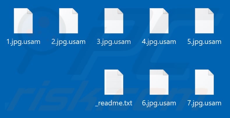 Files encrypted by Usam ransomware (.usam extension)