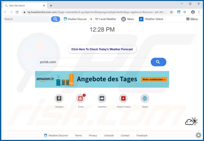 hweatherdiscover.com browser hijacker
