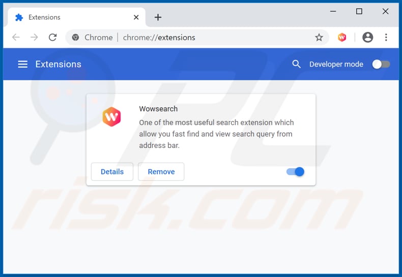 Removing search.wowsearch.net related Google Chrome extensions