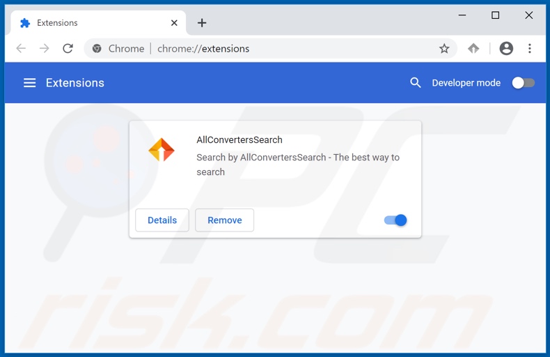 Removing allconverterssearch.com related Google Chrome extensions
