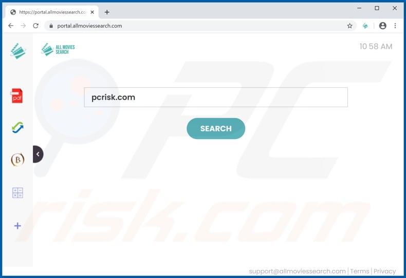 allmoviessearch.com browser hijacker