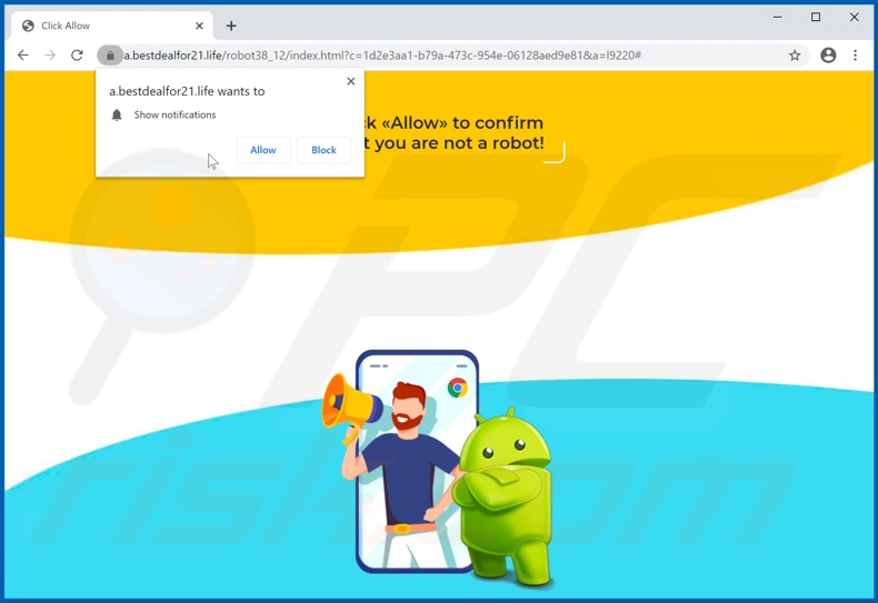 bestdealfor21[.]life pop-up redirects