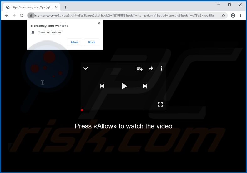 c-emoney[.]com pop-up redirects