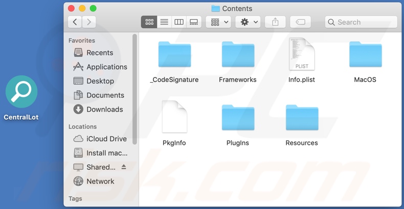 CentralLot adware install folder