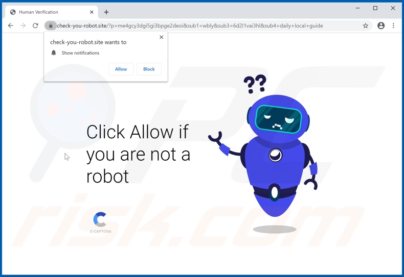 check-you-robot[.]site pop-up redirects