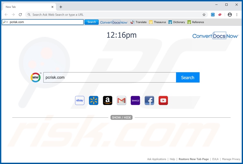 ConvertDocsNow browser hijacker