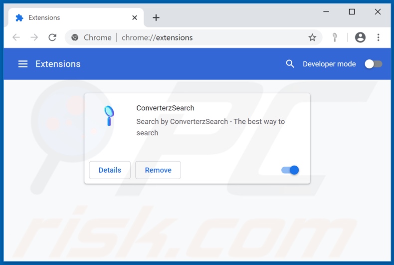 Removing converterz-search.com related Google Chrome extensions
