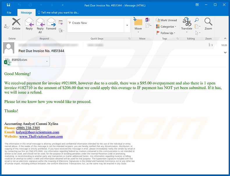 Spam email used to spread Dridex malware (2020-07-02)