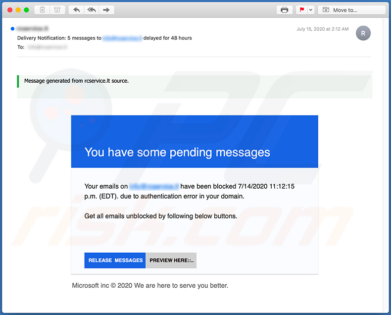 Email credentials phishing spam mail (2020-07-17)