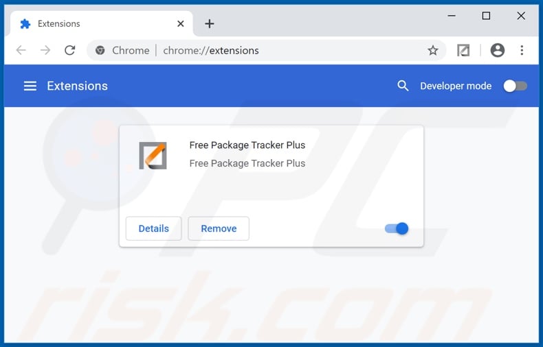 Removing Free Package Tracker Plus ads from Google Chrome step 2