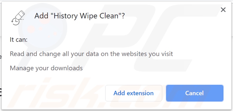 History Wipe Clean adware asking for permissions