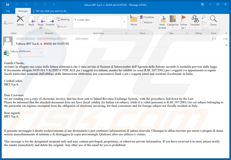 Inland Revenue Exchange System Email Virus malware-spreading email spam campaign