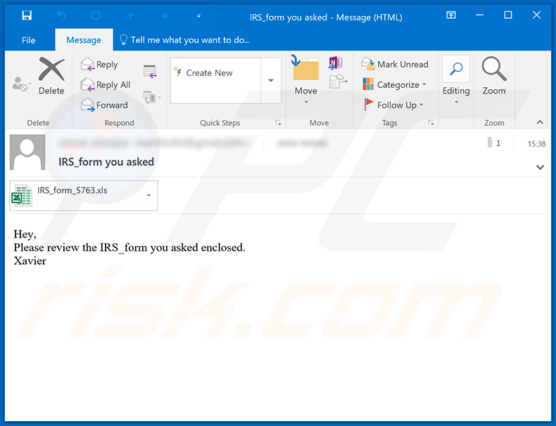 IRS-themed spam email spreading Cobalt Strike malware
