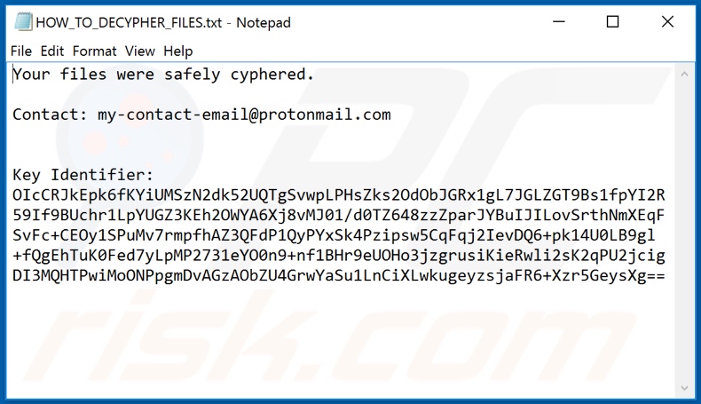 Josephnull ransomware text file (HOW_TO_DECYPHER_FILES.txt)