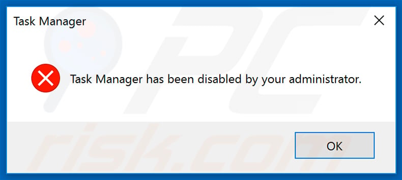 Kook ransomware disabling Task Manager
