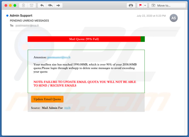 How To Remove Mail Quota Email Scam Virus Removal Guide Updated