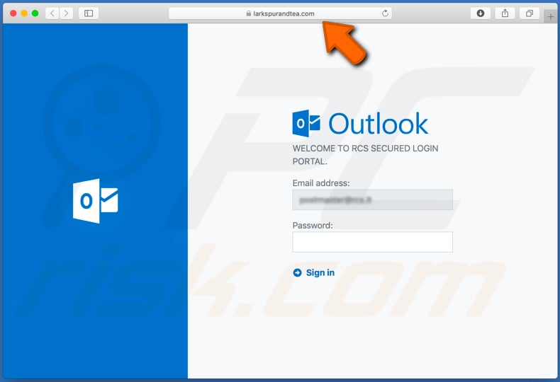 mail quota fake outlook page