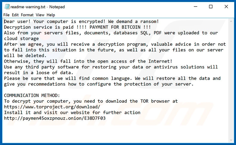 Ransom note delivered by Makop ransomware (2020-07-07)