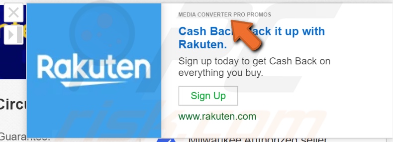Anoter advertisement provided by Media Converter Pro Promos adware