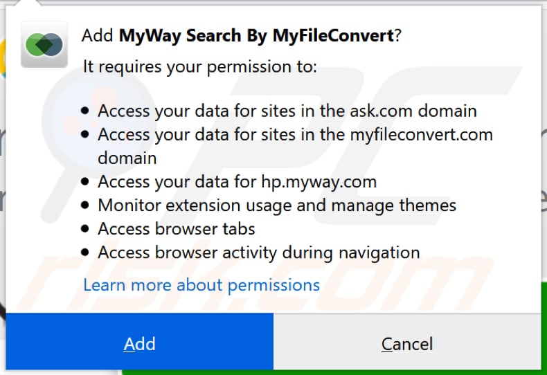 myfileconvert toolbar notification firefox
