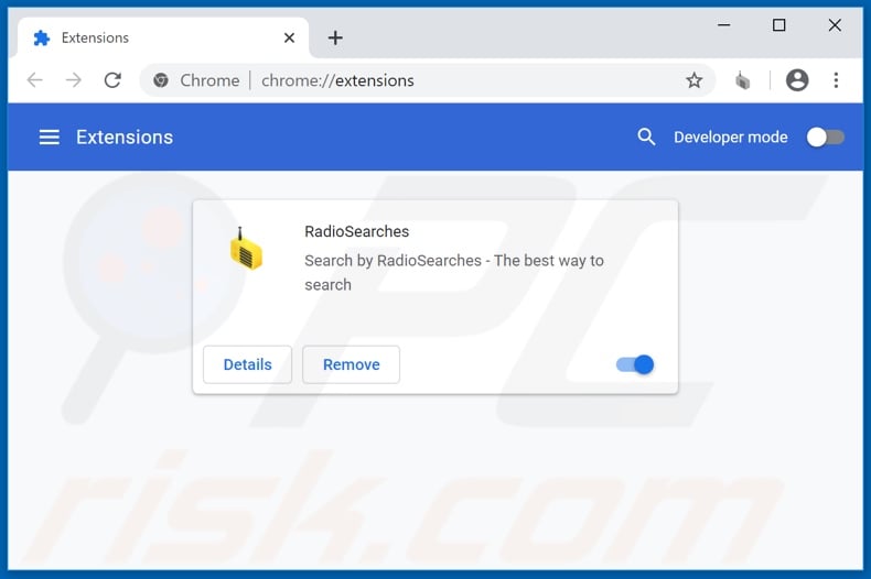 Removing radio-searches.com related Google Chrome extensions