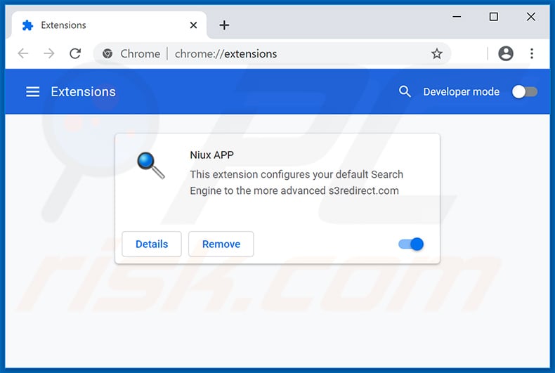 Sals AP chrome extension promoting s3redirect.com
