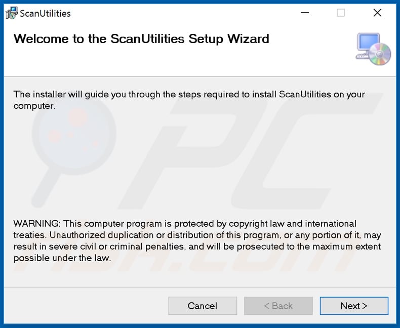 ScanUtilities PUA installation setup