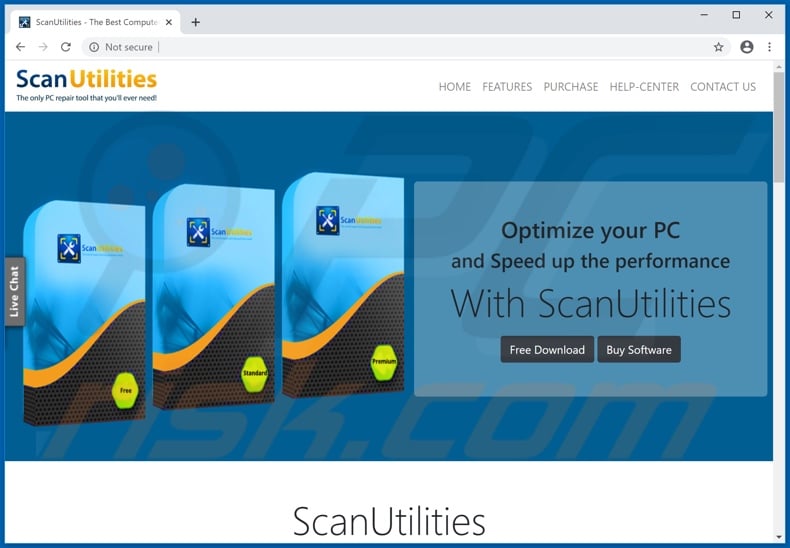 Website used to promote ScanUtilities PUA