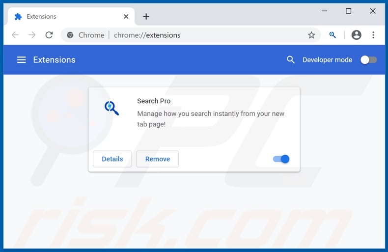 Removing hsearchpro.com related Google Chrome extensions
