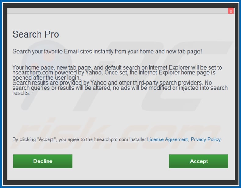 Official Search Pro browser hijacker installation setup