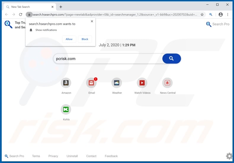 hsearchpro.com browser hijacker