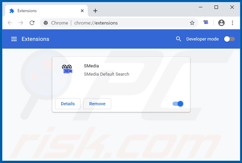 Removing smedia.xyz related Google Chrome extensions