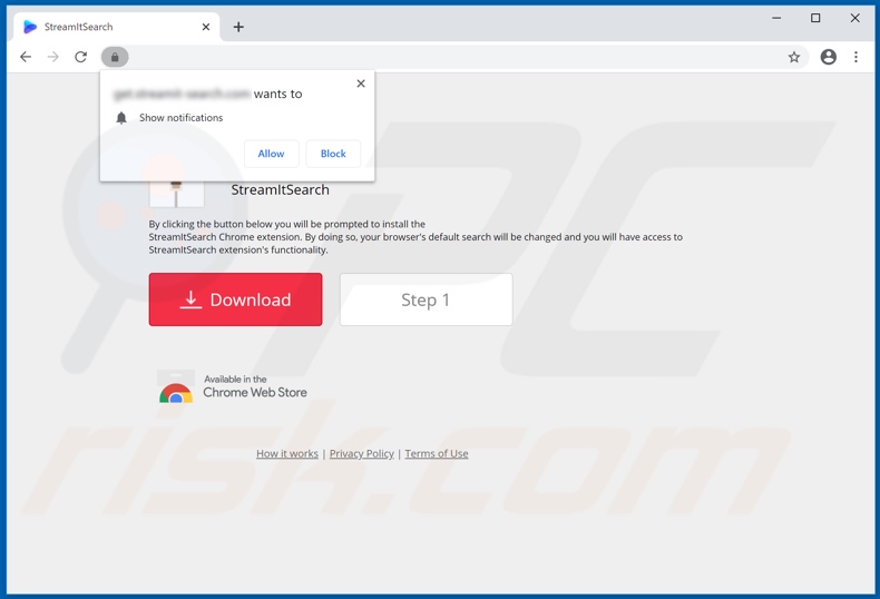 Another website used to promote StreamItSearch browser hijacker