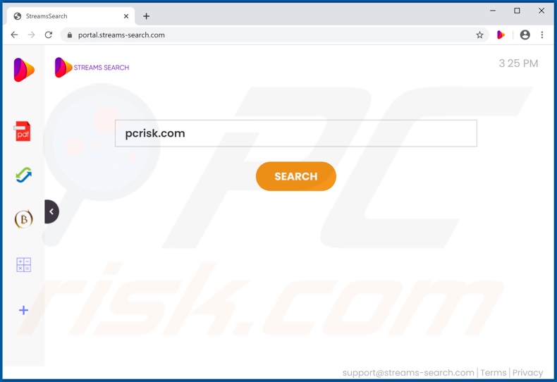 streams-search.com browser hijacker