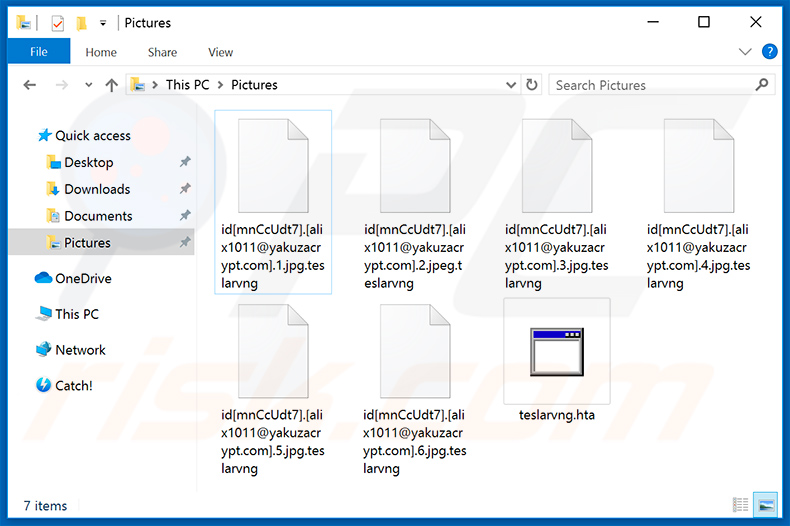 Files encrypted by the updated Teslarvng ransomware