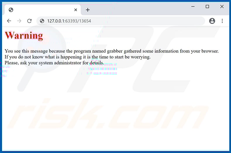 TrickBot malware warning note
