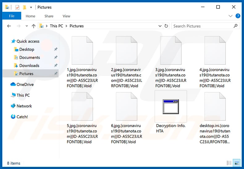 Files encrypted by Void ransomware (2020-07-07)