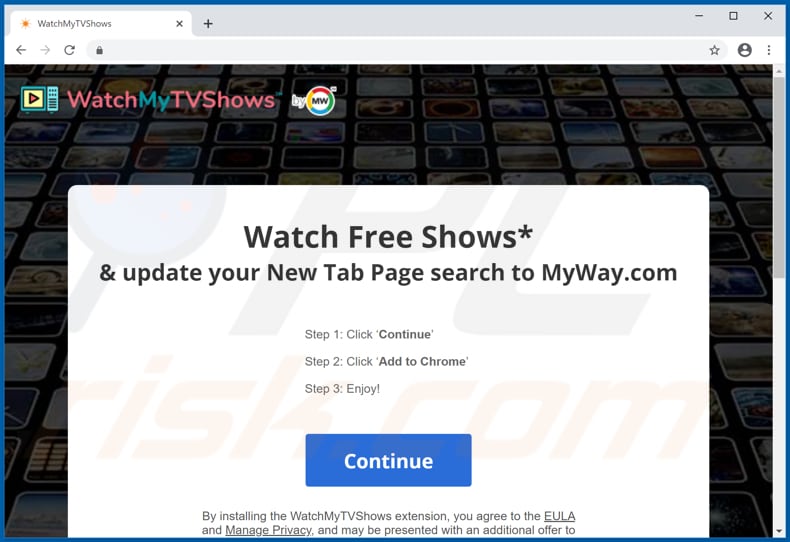Website used to promote WatchMyTVShows browser hijacker