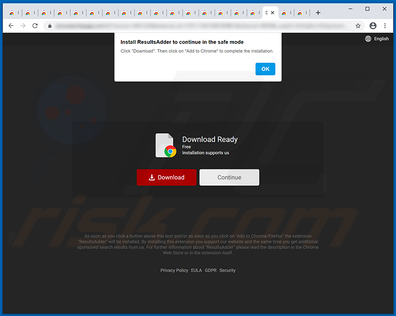Wowsearch browser hijacker-promoting website