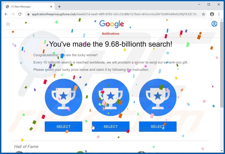 You've made the 9.68-billionth search scam