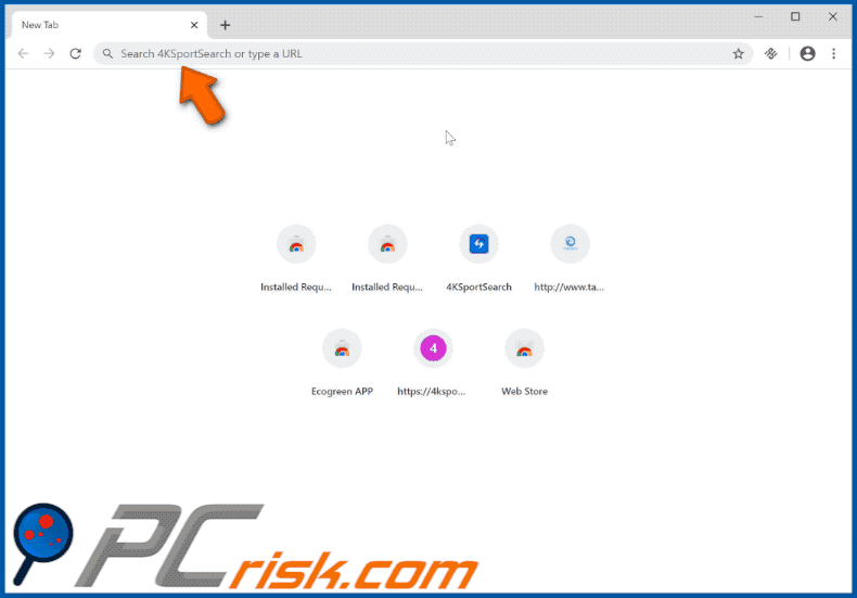 4KSportSearch browser hijacker appearance gif