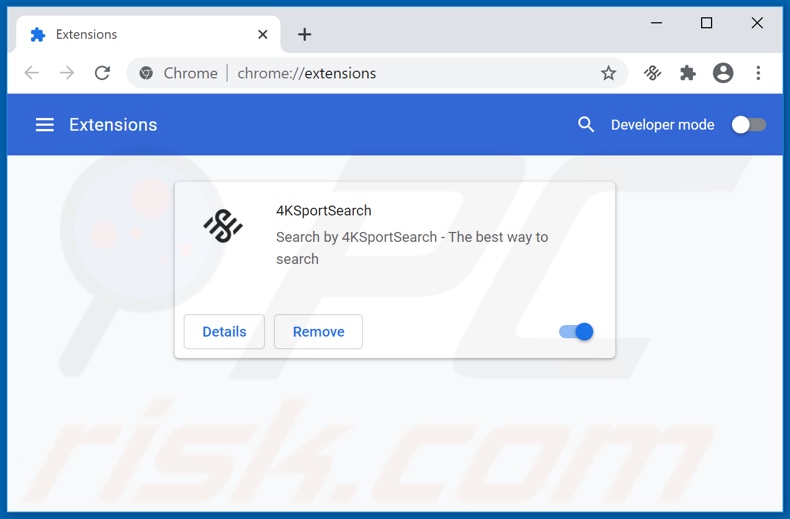 Removing 4ksportsearch.com related Google Chrome extensions