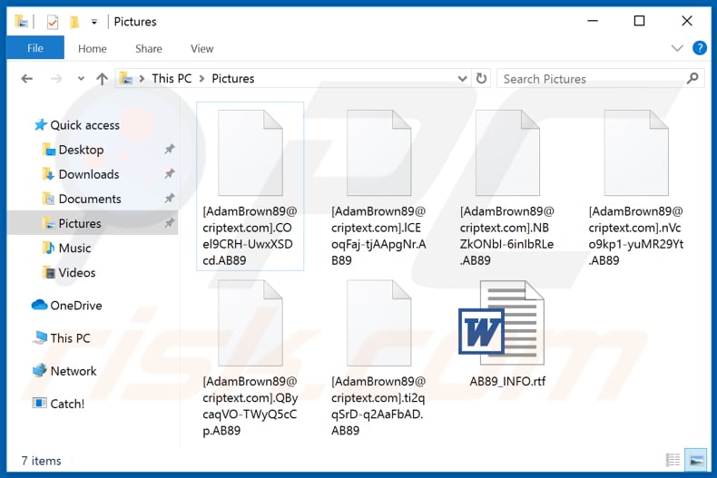 Files encrypted by AB89 ransomware (.AB89 extension)